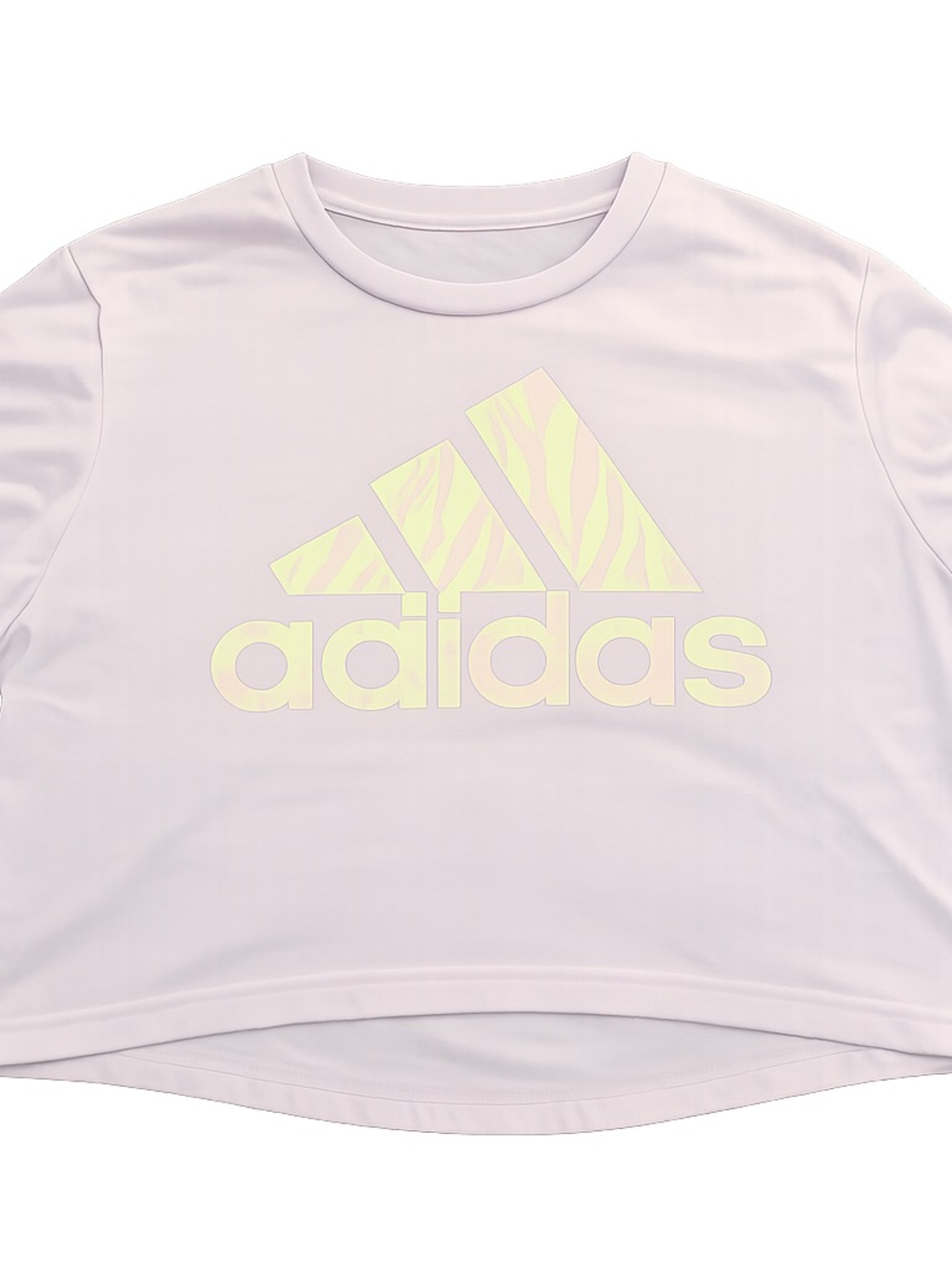 adidas Pastel Purple Crop Top with Neon Zebra Logo